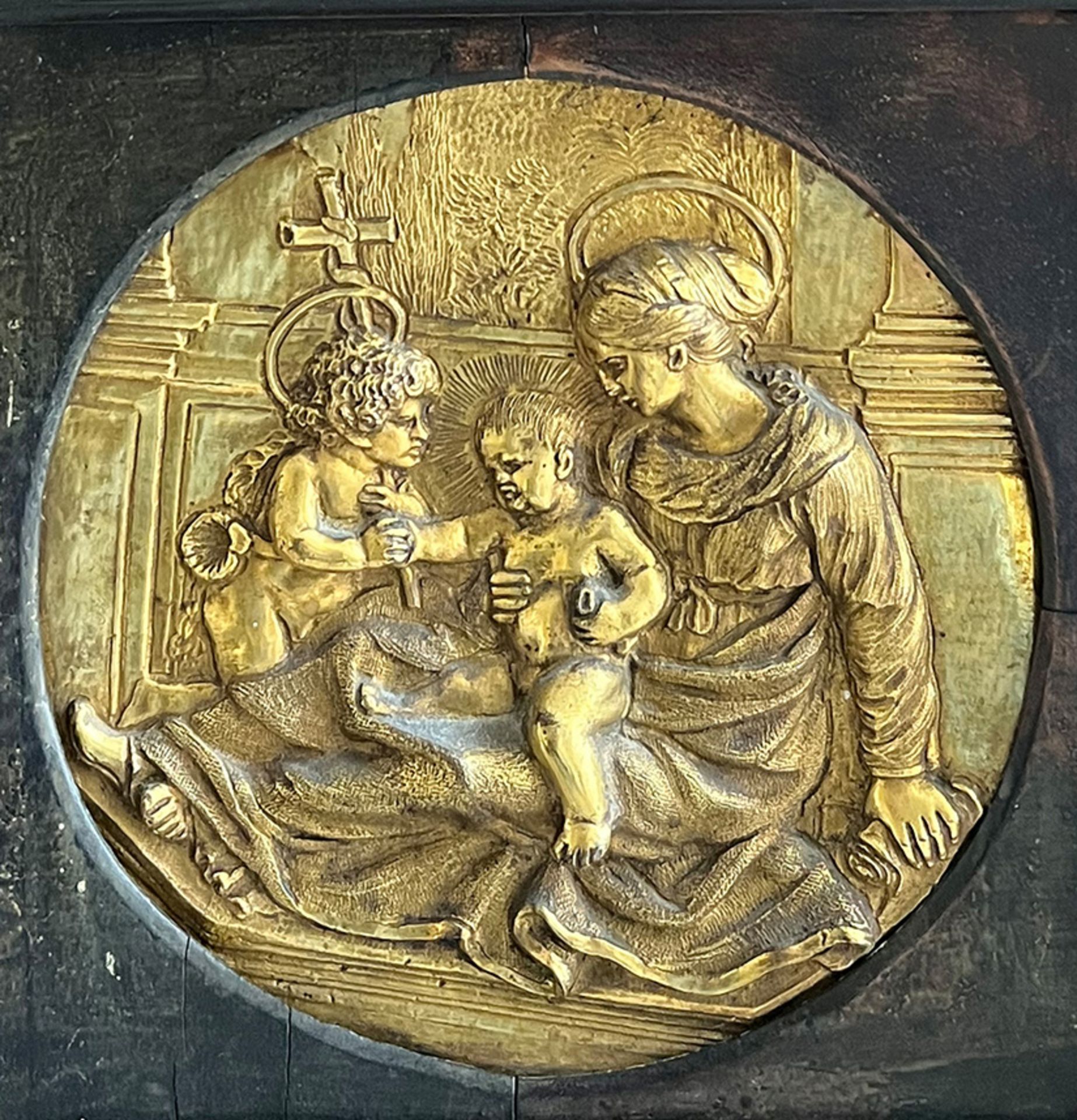 Unbekannter Meister, Augsburg, 1620 - 1640, Maria mit dem Kinde und dem Johannesknaben, Bronze, - Image 3 of 3