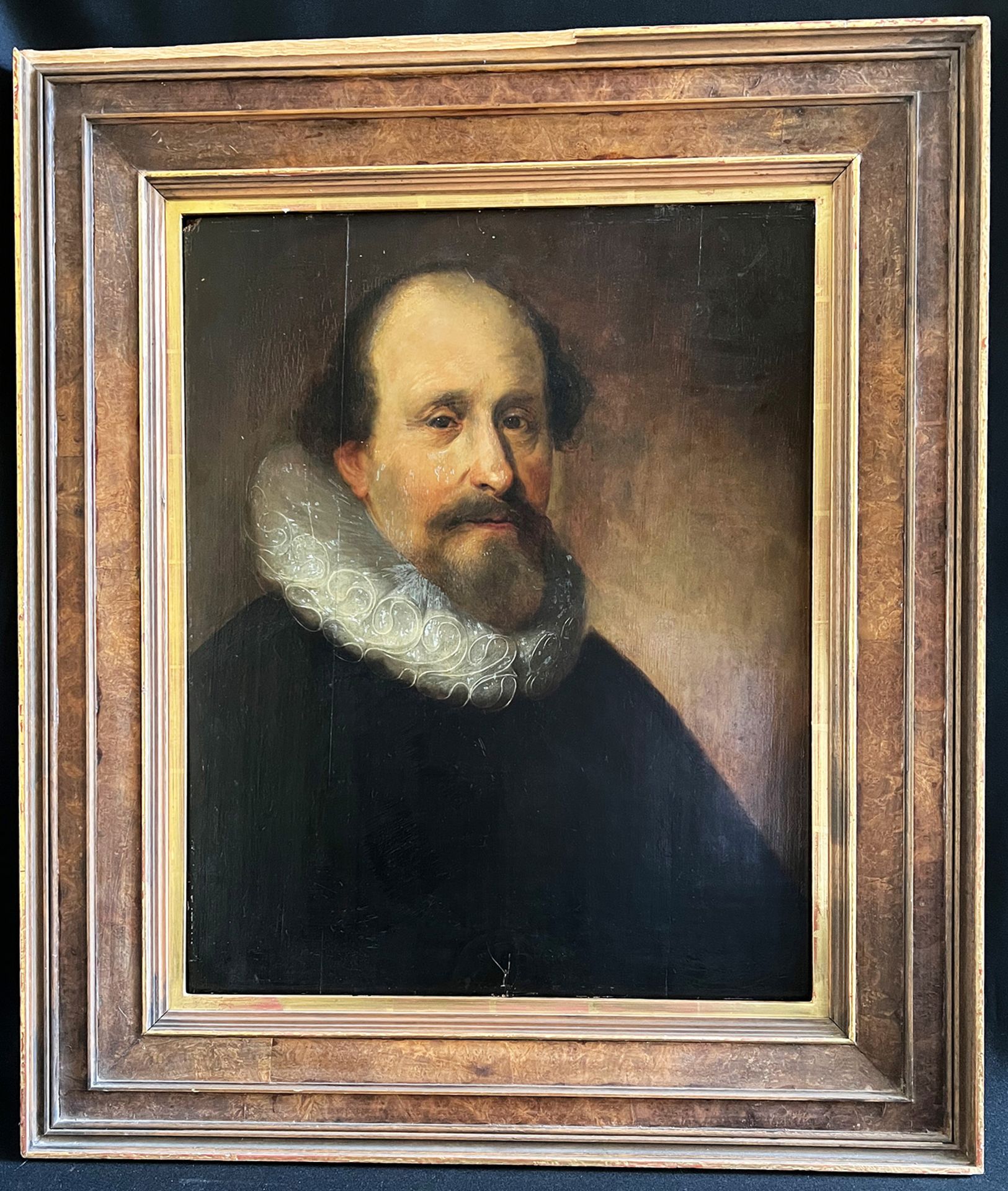 Unbekannter Künstler, Niederlande, 17./18. Jh., Portrait eines bärtigen Herrn mit Stirnglatze, in - Image 2 of 13