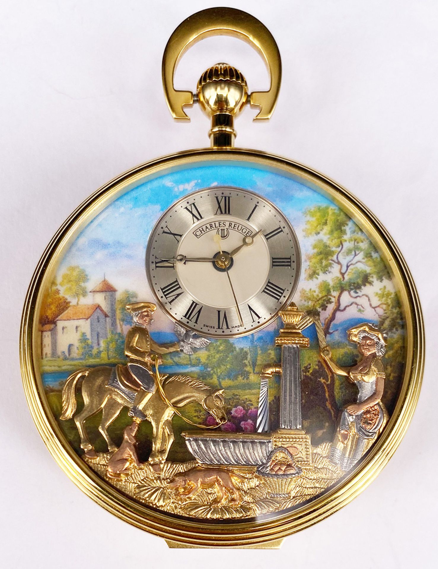 3 Taschenuhren, Reuge und Kelek: 2 TU Charles Reuge (Schweiz) Sainte Croix, Goldplated, mit Spieluhr - Bild 6 aus 15
