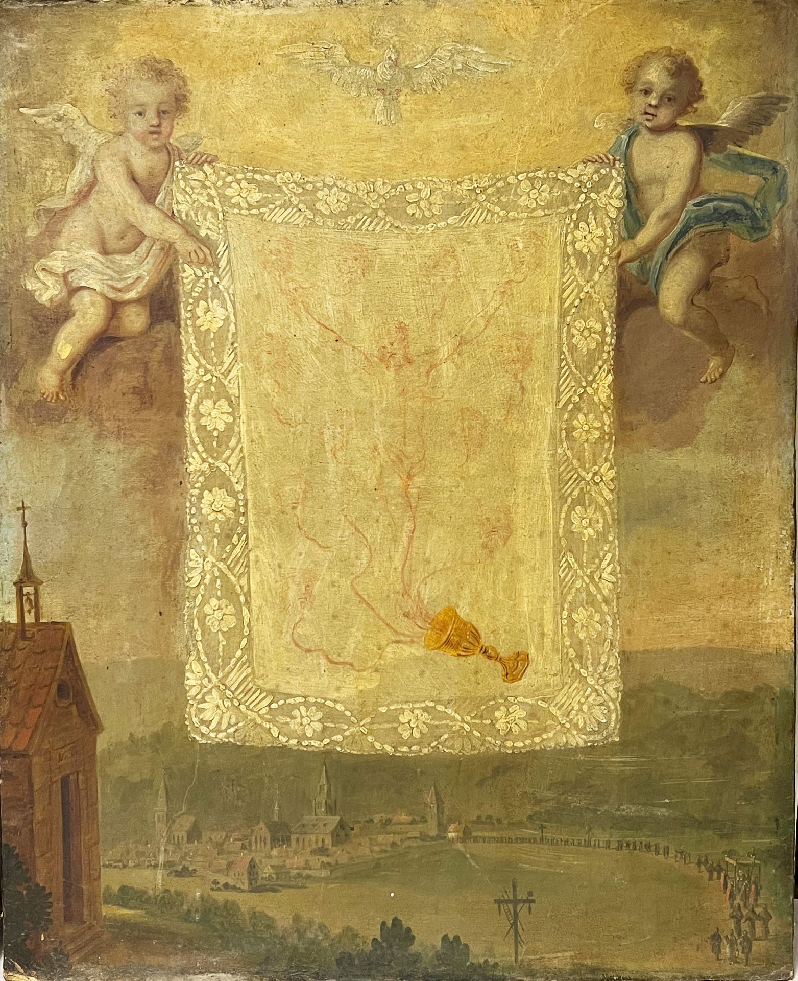 2 Gemälde mit Engeln und dem Hl. Antonius/ 2 paintings with angels and Saint Anthony. Süddeutsch, - Image 3 of 4