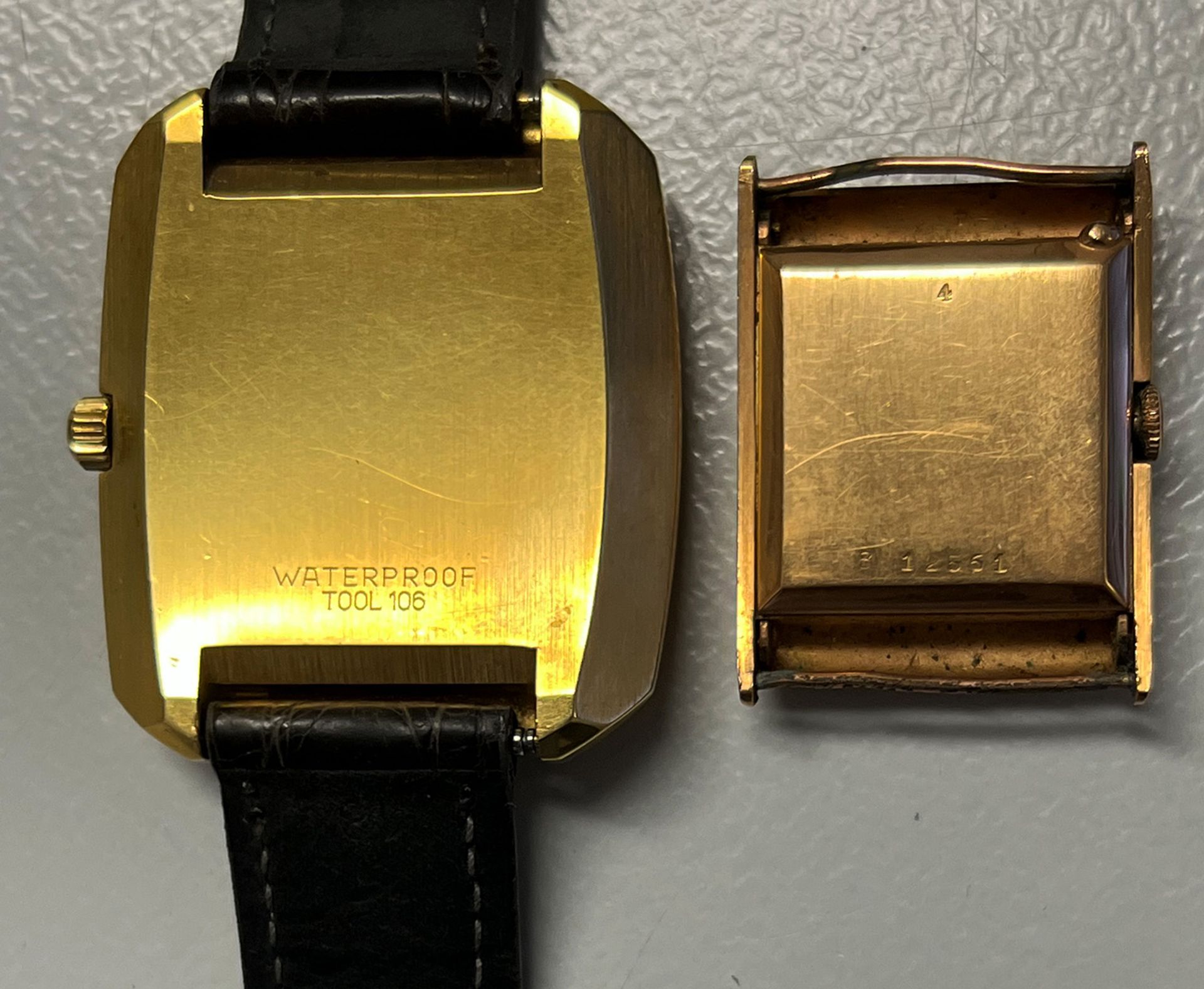 2 Herrenarmbanduhren/ 2 men's wrist watches: Omega, Automatic, quadratisches Gehäuse, 4 x 3 cm, - Bild 2 aus 3