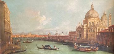 Kopie nach Canaletto. Blick auf Venedig. Venezia. Öl/Lwd, 44 x 90 cm