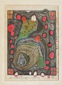 Friedensreich Hundertwasser (1928 Wien - 2000 Oakland/Neuseeland), "Die Mauer", Japanischer