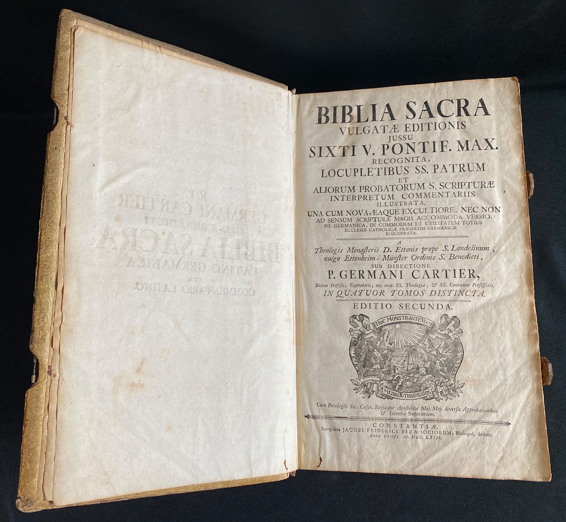 Biblia Sacra Vulgatae Editionis Jussu Sicti V. Pontif. Max. Recognita.... in Quatuor Tomos