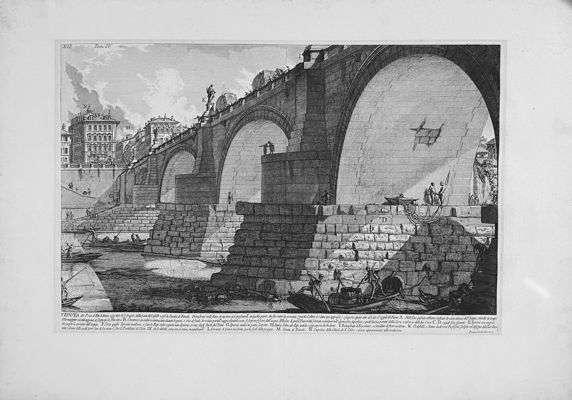 Giovanni Battista Piranesi (1720 Venedig - Rom 1778), 4 Radierungen: "Veduta del Ponte Fabrizio", - Image 7 of 7