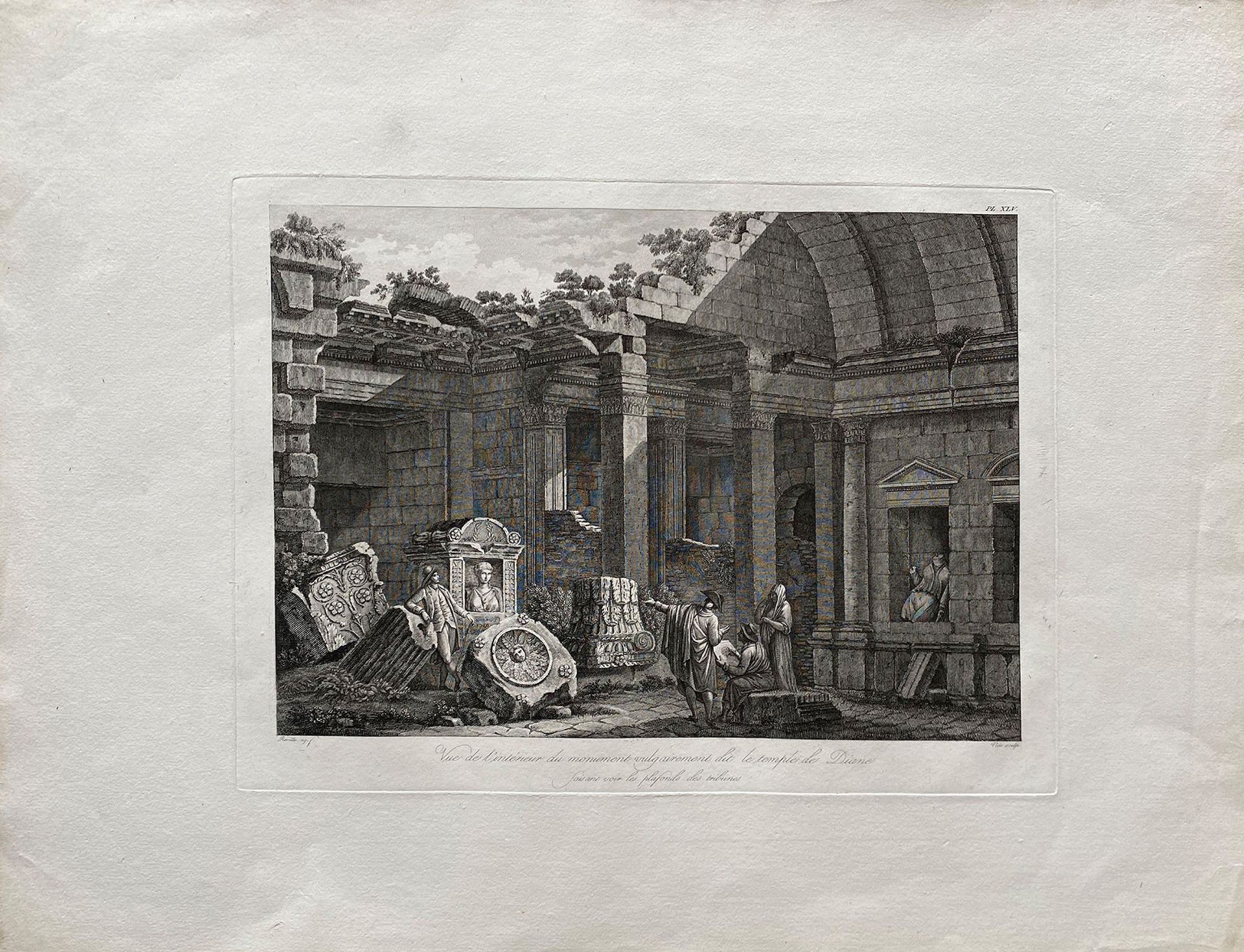 6 Radierungen: François-Denis Née (1732-1817) Radierung nach Louis-Joseph Masquelier "Vue de l' - Image 9 of 11
