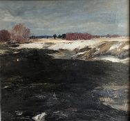 Fritz BRÄNDEL (1869-1930), Landschaft an der Isar, signiert, rücks. bez. Moos bei Dachau 1911, Öl/