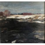Fritz BRÄNDEL (1869-1930), Landschaft an der Isar, signiert, rücks. bez. Moos bei Dachau 1911, Öl/
