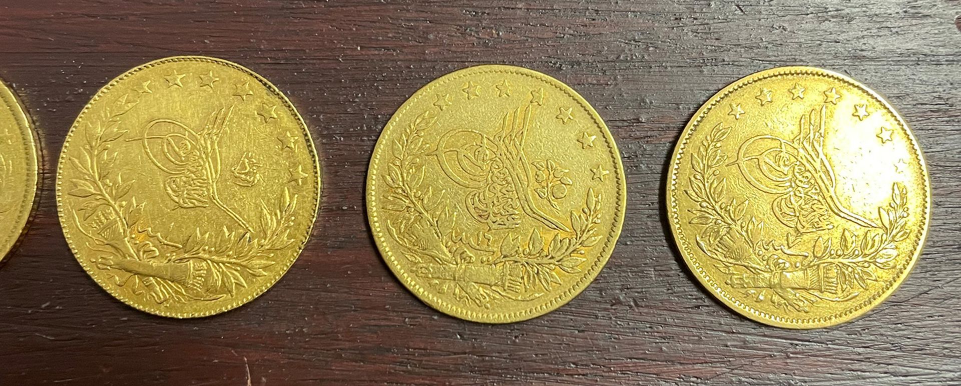 Konvolut Goldmünzen, 1 x Türkei 100 Piaster Atatürk, Gold, D 2,97 cm, Raugewicht 6,6 gr; 5 x Türkei, - Bild 9 aus 19