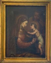 Josef Anton Messmer (1747-1827), Heilige Familie, rücks. bez. "1820 von Joseph Anton Mesmer", Öl/