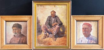 Willy Schmitt-Lieb (Kunsthistoriker und Maler in Würzburg), 3 Männerbildnisse aus der Ukraine,