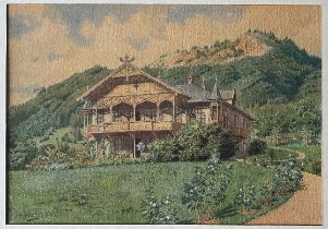 Josef VON ARBESSER (1850-1928), Landschaft mit großem Anwesen, signiert u. dat. '890, rücks. bez.: