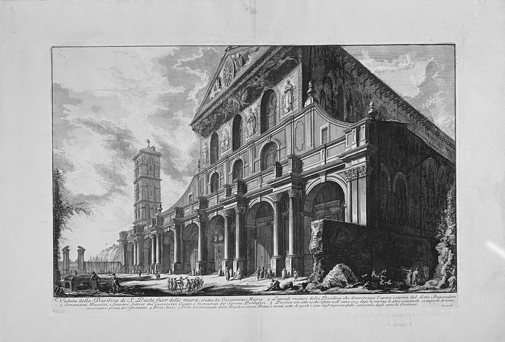 Giovanni Battista Piranesi (1720 Venedig - Rom 1778), 4 Radierungen: "Veduta del Ponte Fabrizio", - Bild 2 aus 7