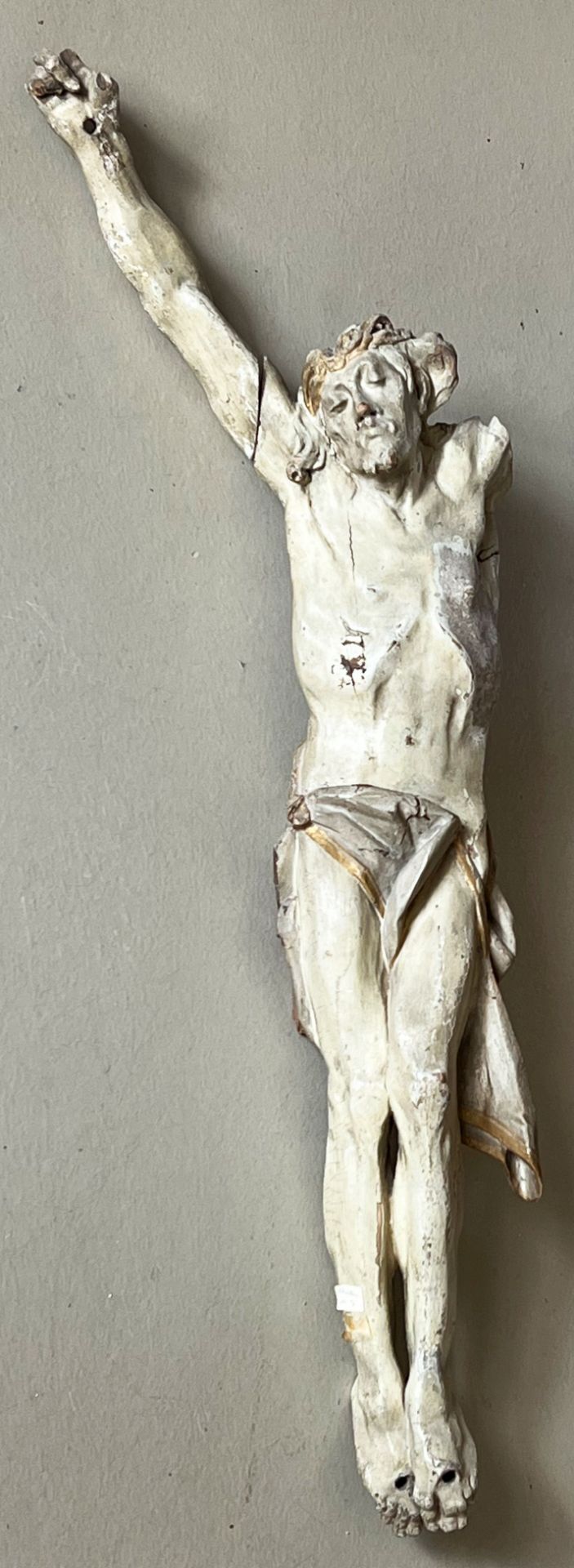 Corpus Christi / Crucifixion. Süddeutsch, Renaissance oder Barock, Holz, Viernageltypus, gefasst, - Bild 3 aus 8