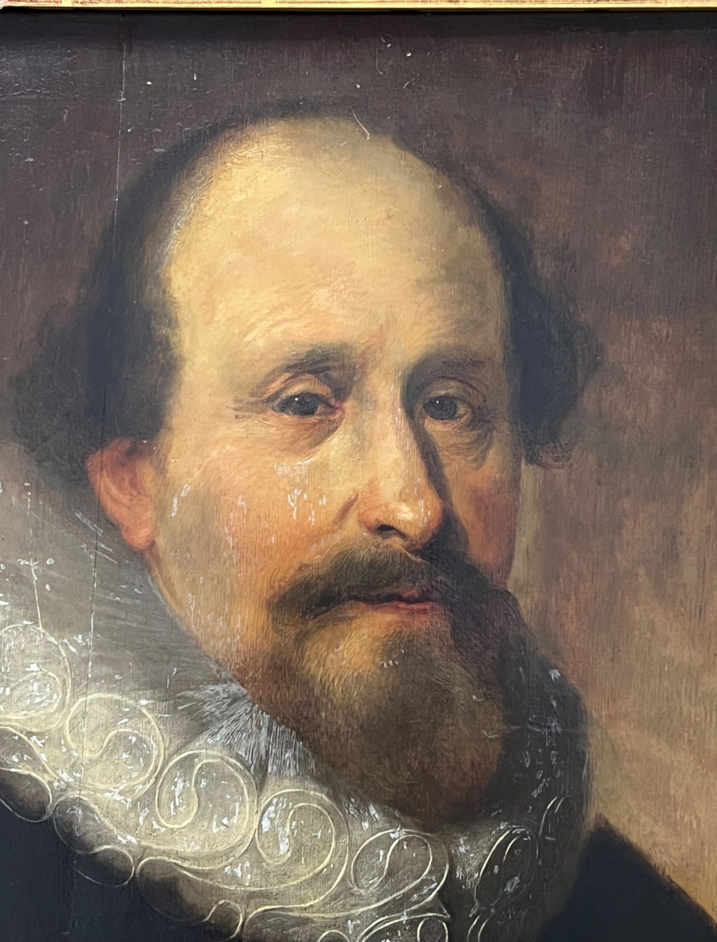 Unbekannter Künstler, Niederlande, 17./18. Jh., Portrait eines bärtigen Herrn mit Stirnglatze, in - Bild 7 aus 13