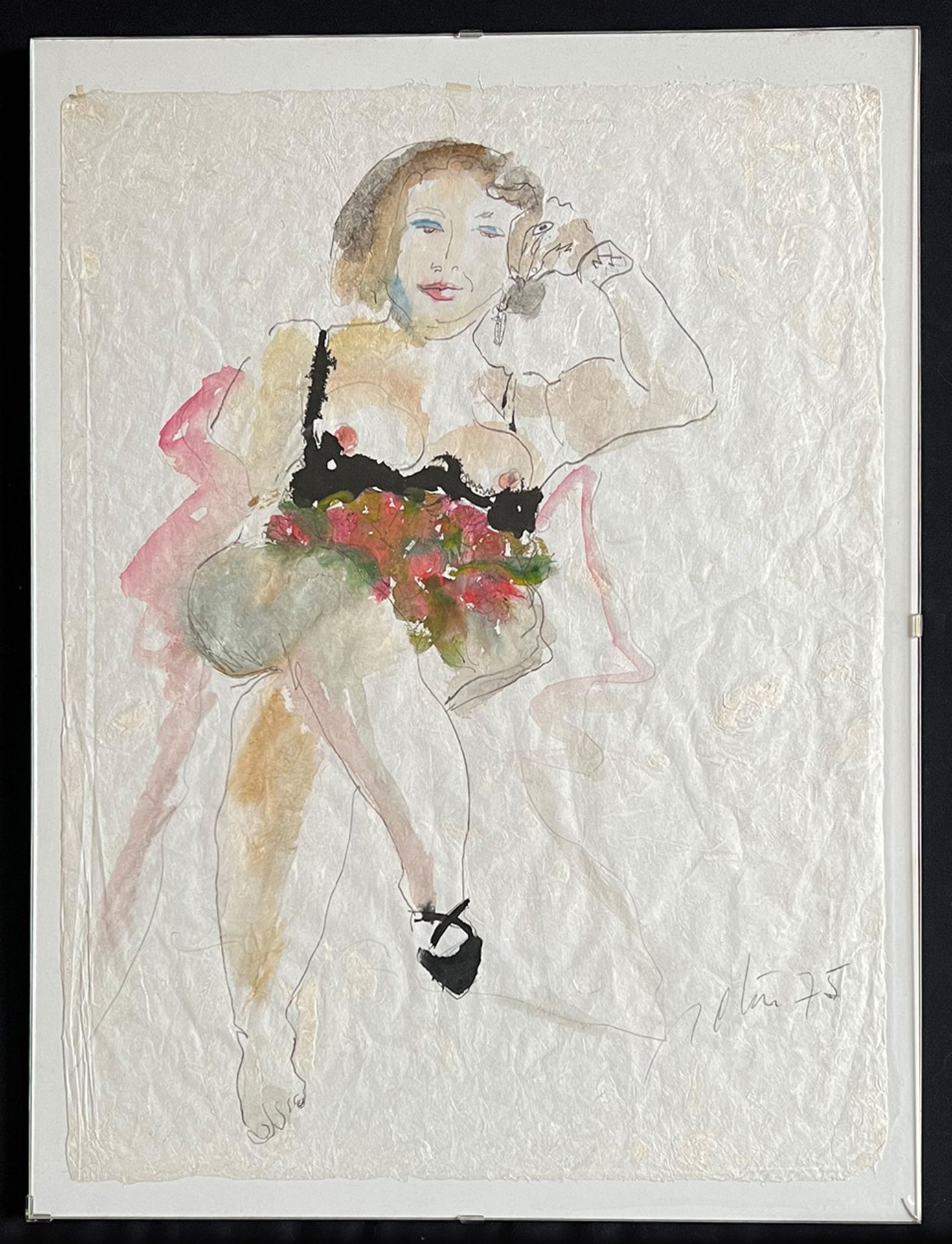 Veit RELIN (1926-2013), 3 Werke: Akt einer jungen Frau, signiert und datiert 1975, Tusche/Papier, 65 - Image 2 of 7