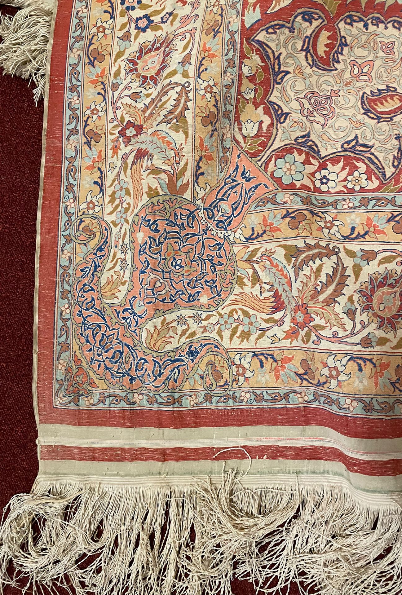 Seidenteppich, Hereke, Seide, Lebensbäume, Vögel, guter Zustand, 160 x 100 cm. Silk carpet, - Image 2 of 18