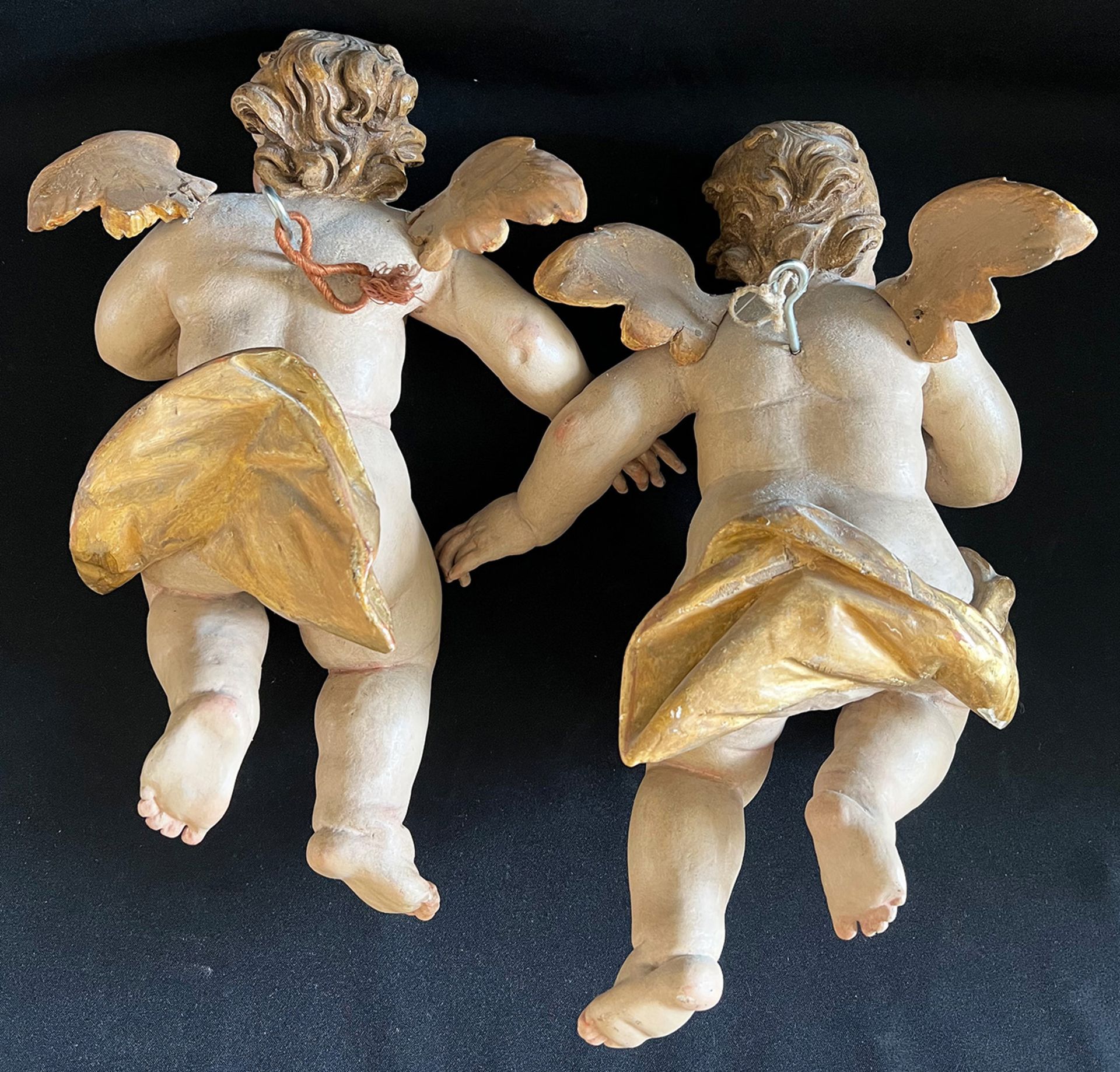 Süddeutsch, 18./19. Jh., Paar Engel.Southern Germany, 18th/1ith century, pair of angels. Barock, - Image 3 of 9