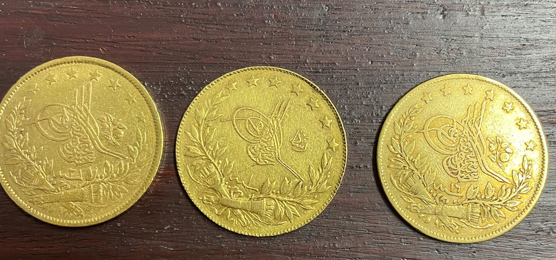 Konvolut Goldmünzen, 1 x Türkei 100 Piaster Atatürk, Gold, D 2,97 cm, Raugewicht 6,6 gr; 5 x Türkei, - Bild 3 aus 19