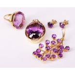 Aufwändiger, von Hand gearbeiteter Amethyst Schmuck/ spectacular set of hand crafted amethyst