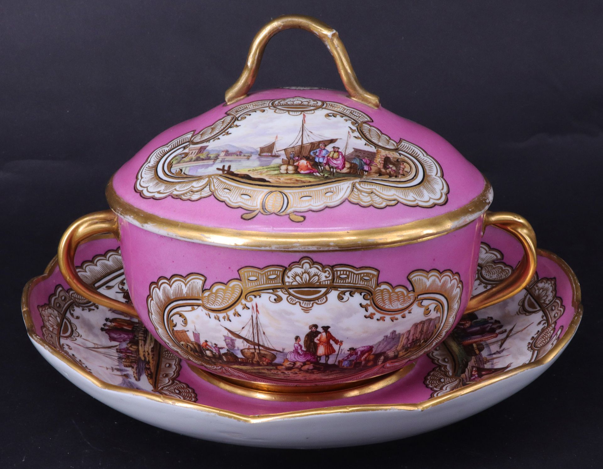 Meissen, um 1800, Deckelterrine mit Presentoire, halbkugeliger Korpus mit seitlich verdoppelten - Image 3 of 9