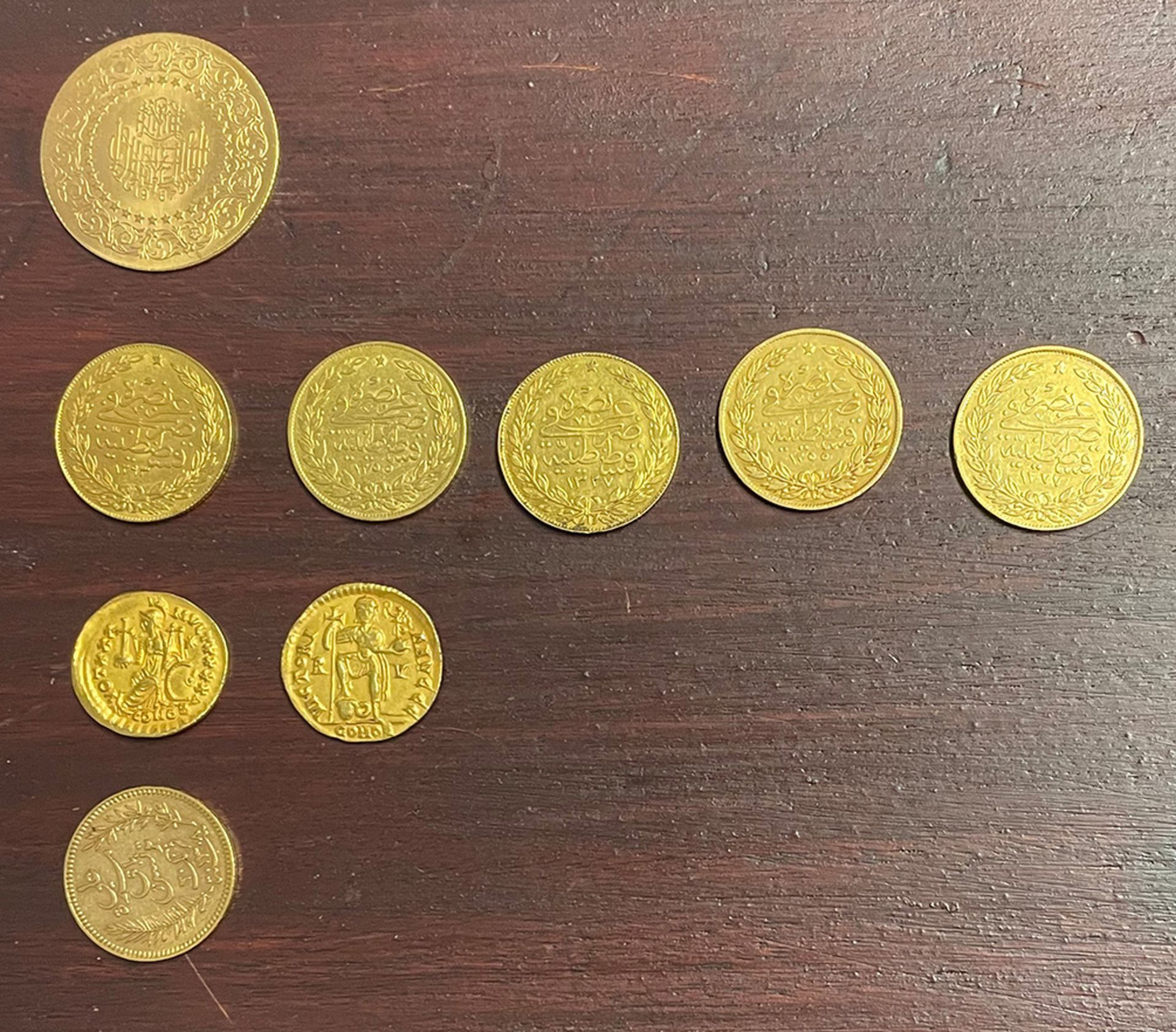 Konvolut Goldmünzen, 1 x Türkei 100 Piaster Atatürk, Gold, D 2,97 cm, Raugewicht 6,6 gr; 5 x Türkei, - Bild 8 aus 19