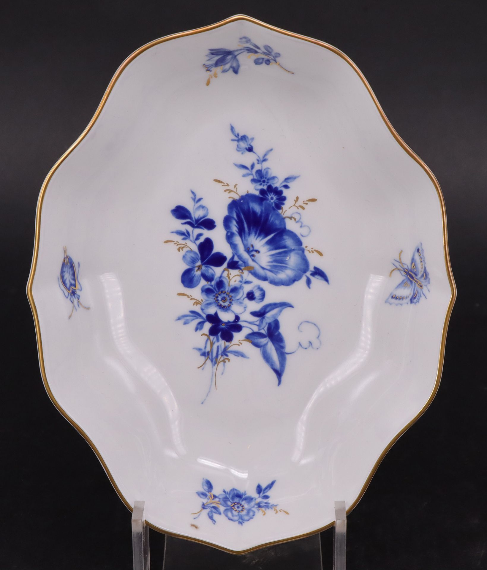 Service Meissen, Aquatinta, Blumendekor, Goldrand, Schwertermarke Meißen: 1 x Kanne (H 17,5 cm), 6 x - Bild 8 aus 13