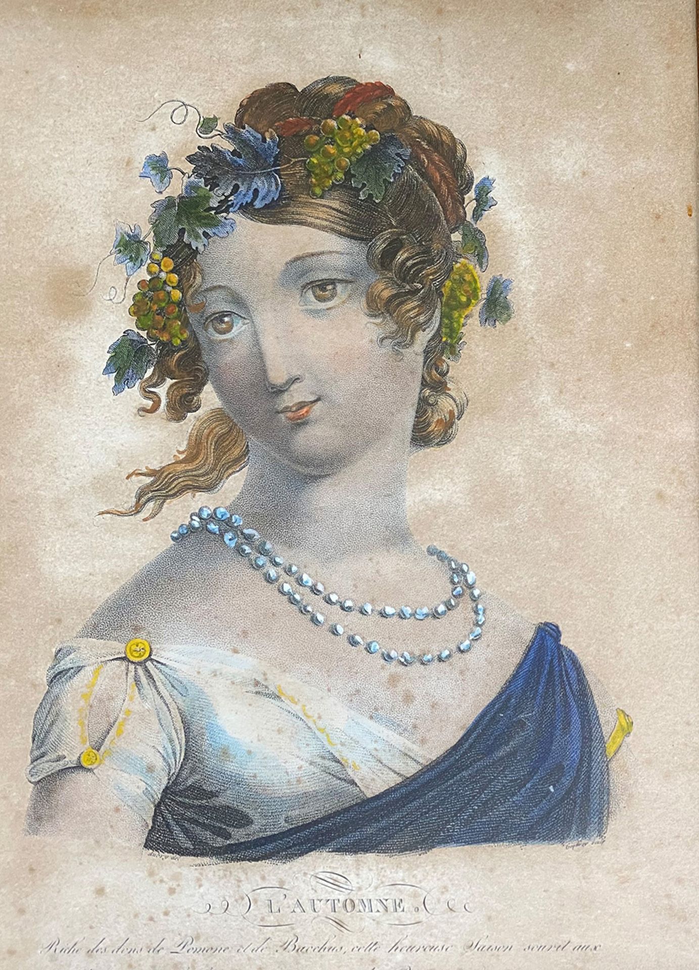 Die vier Jahreszeiten, um 1800, "Le Printemps / L'Eté / L'Automne / L'Hiver", 4 kolorierte - Bild 3 aus 5