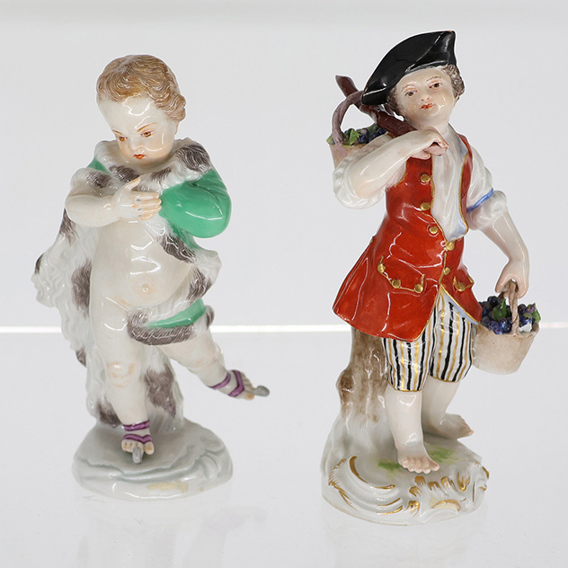 Konvolut 3 KPM und 2 Meissen Figuren: 3 x KPM Figuren, Paar figürliche Salièren/Gewürzgefäße, KPM - Image 6 of 7