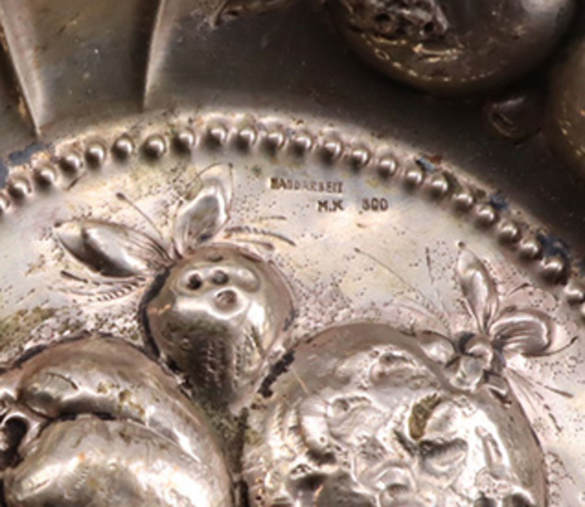 Konvolut Silber / Versilbertes: 3 Schälchen, 800er, Silber, 15,5 bis 10 cm, 207 gr.; 1 x Rosenkranz, - Bild 2 aus 2
