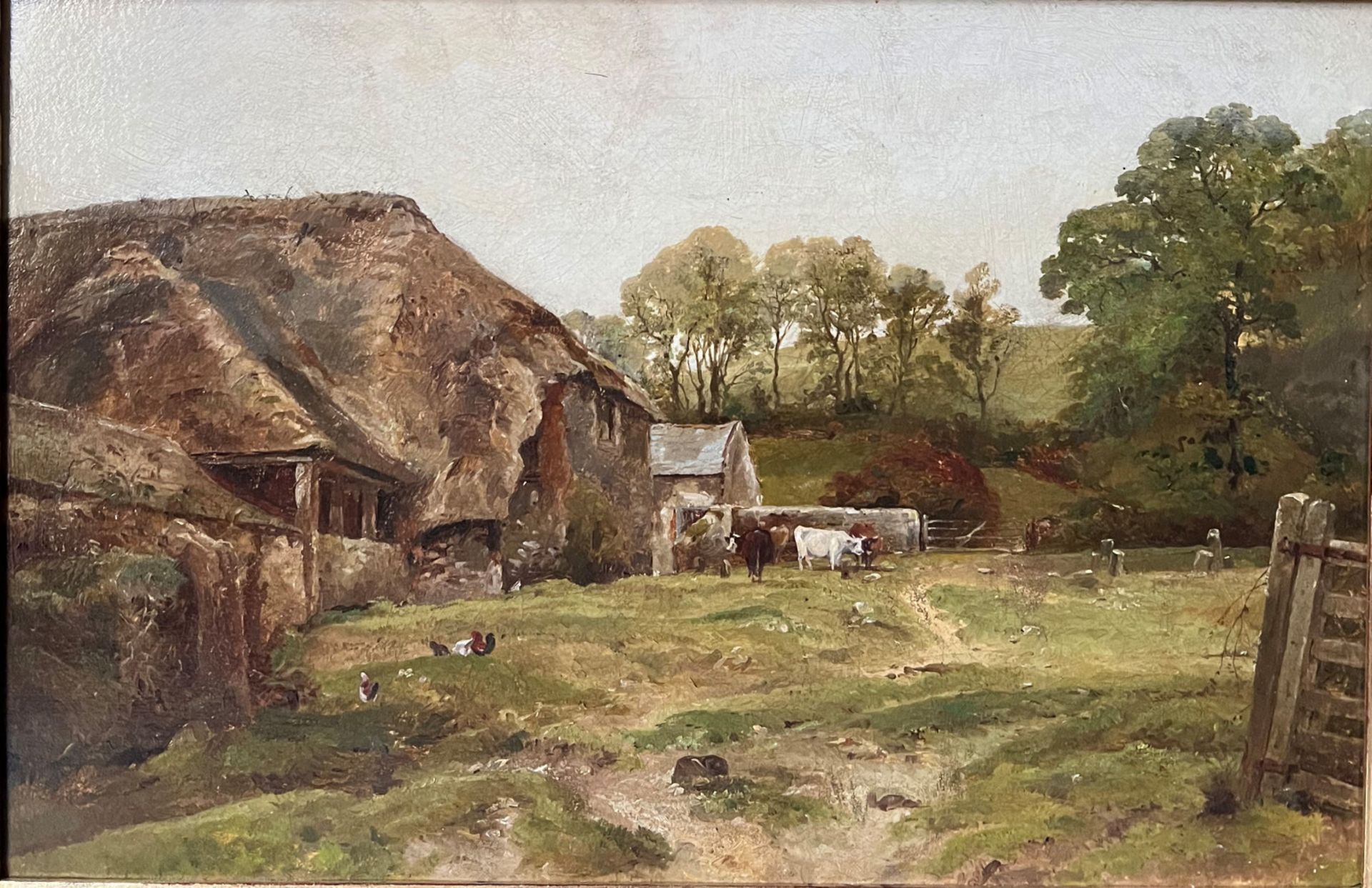 Adam BARLAND (c.1843-1916), Landschaft mit Gehöft, Weide und Kühen, monogrammiert, Öl/Lwd (aufgez.), - Image 4 of 7