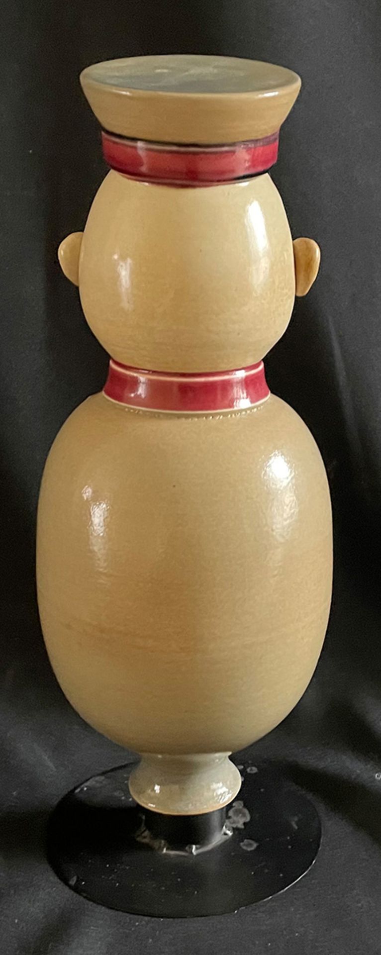 Steingut-, Keramik-Figur, deutsch, kaiserlicher Offizier mit Monokel, Höhe 36 cm. Earthenware, - Image 3 of 5