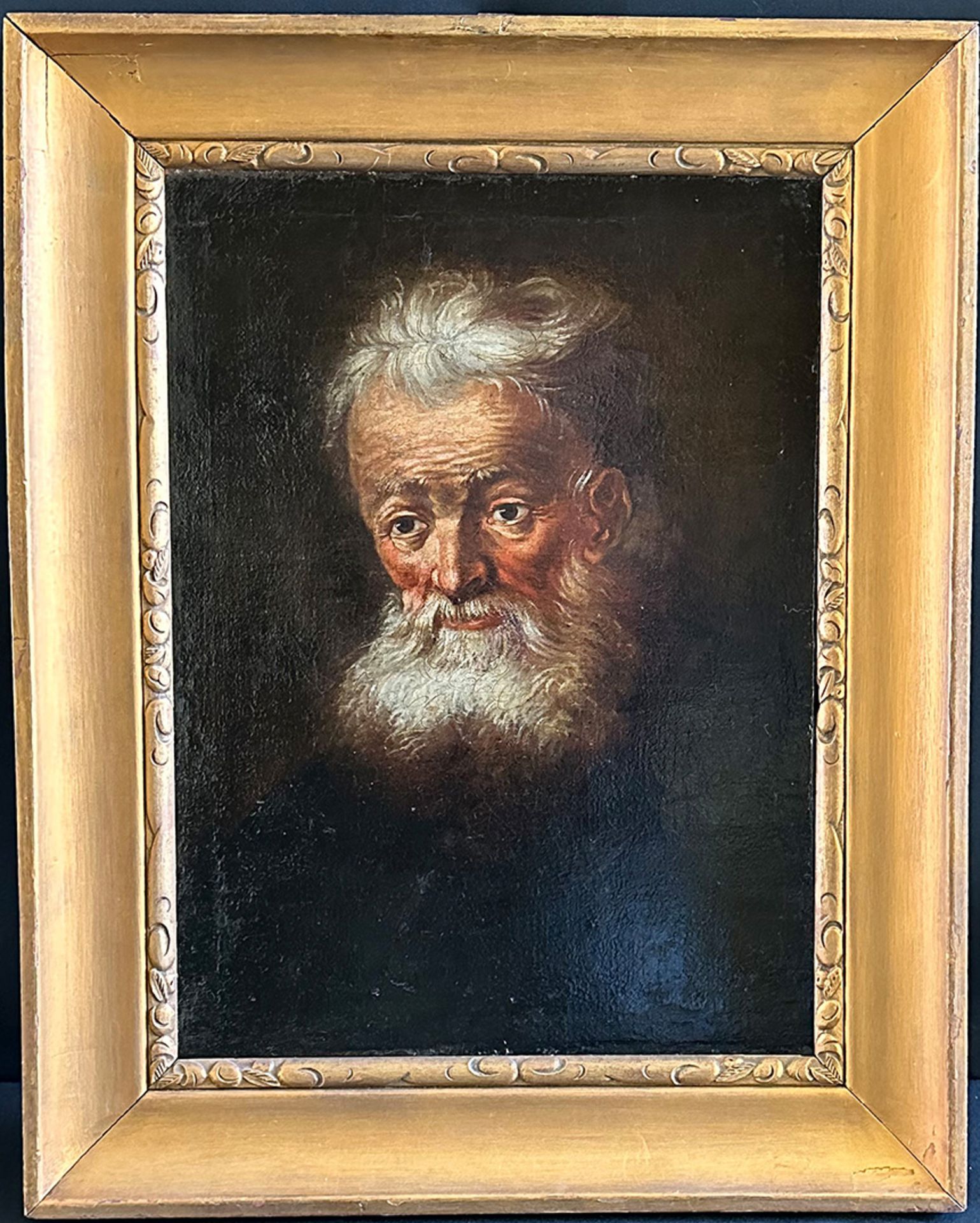 Unbekannter Künstler, 19. Jh., Portrait eines Bärtigen, Öl/Lwd, 58 x 40 cm - Image 2 of 2