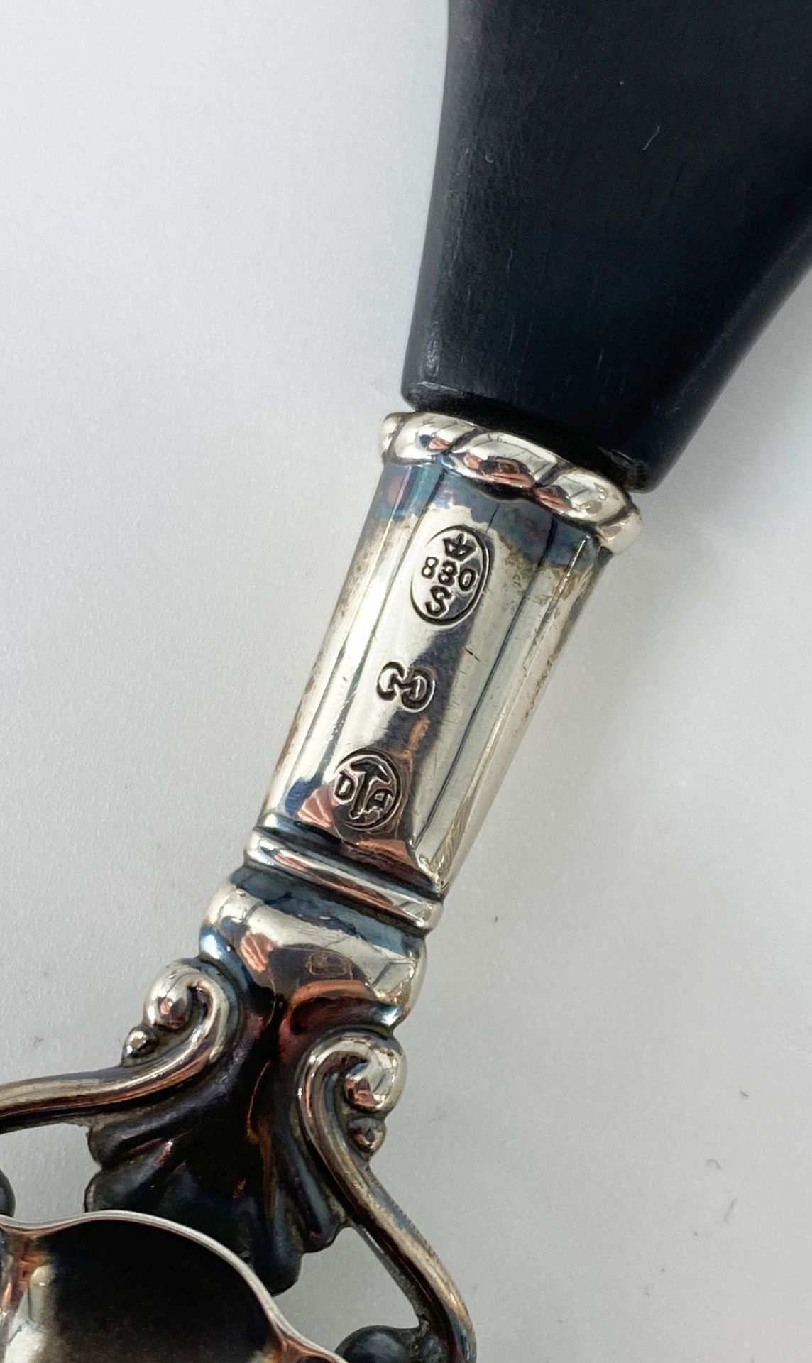 Silberset, Dekor Queen Ann, Birmingham England: Schwenkkanne, Teekessel mit Rechaud, H 34 cm sowie - Image 6 of 8