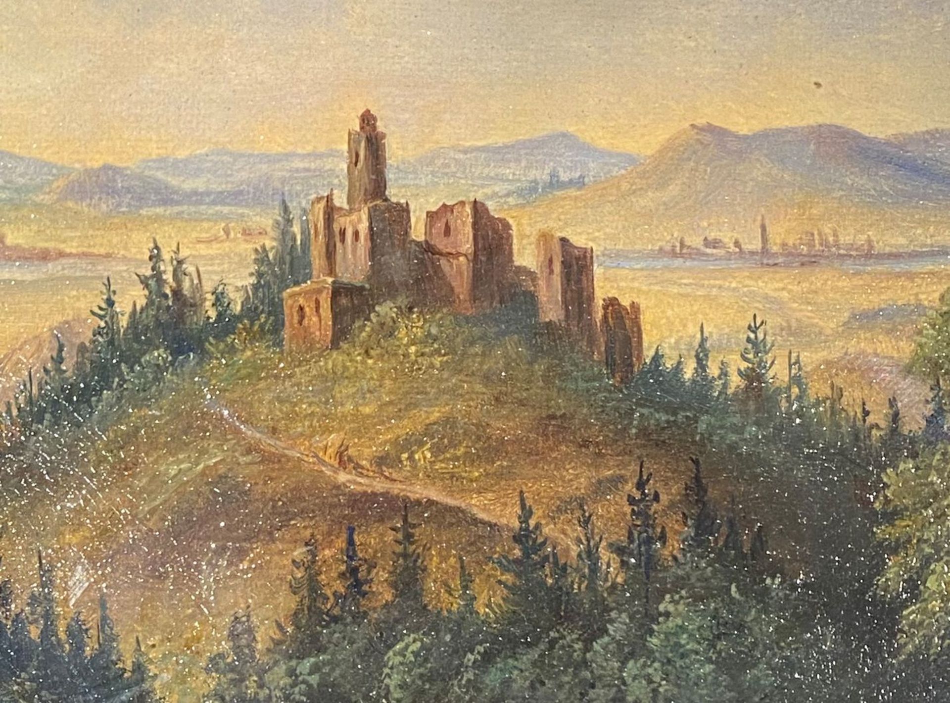 Paar ovale Landschaften: Jagdschloss und Burgruine - Bild 10 aus 13