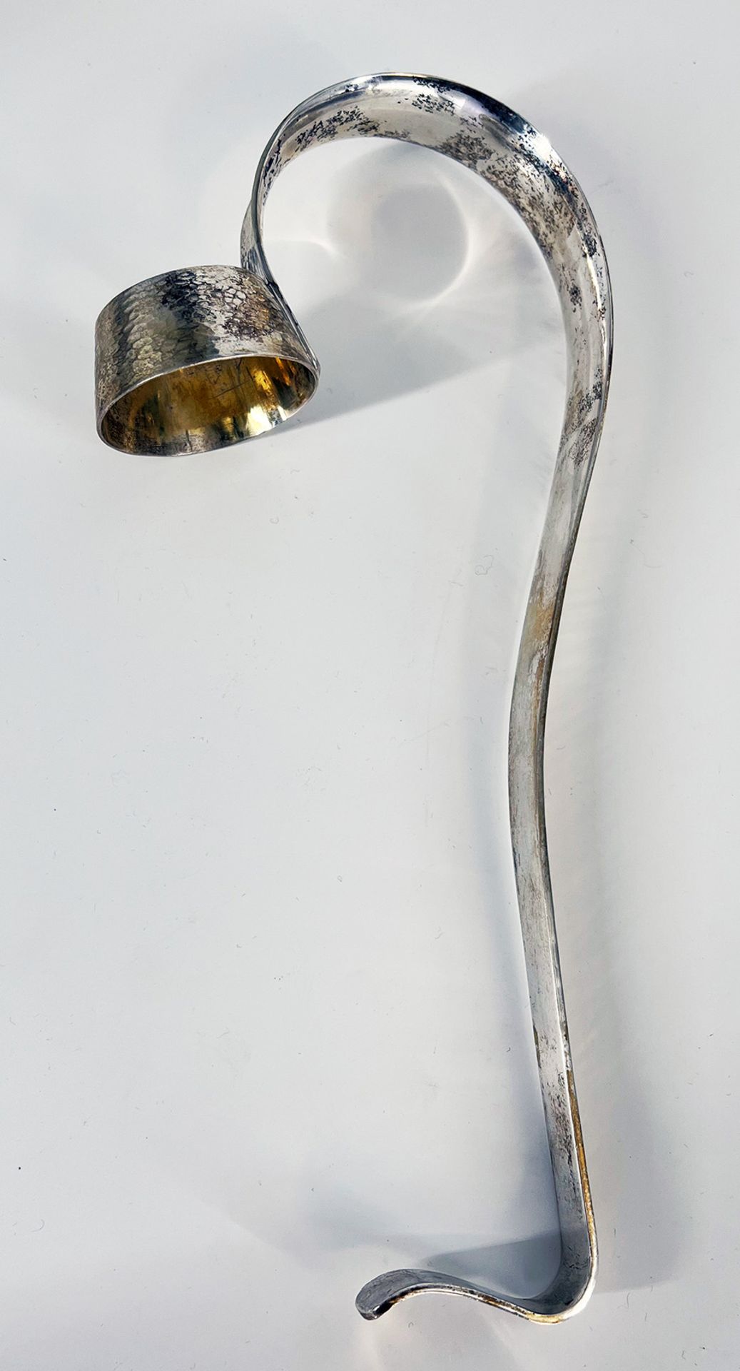 Weinflaschenhalter, 800er Silber, als Vorrichtung zum Ausgießen von Wein, gepunzt, (ohne Flasche), L - Image 4 of 4