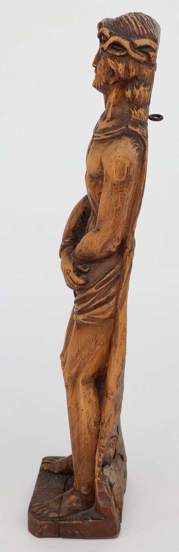 Christus, Holz, 19. Jh., Geißelung Christi, H 49,5 cm. Christ, wood, 19th century, flagellation of - Image 6 of 7