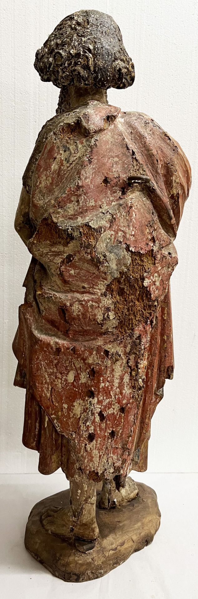 Johannes der Täufer/ St. John the Baptist. Süddeutsch, um 1470, Holz, farbig gefasst, - Bild 3 aus 4