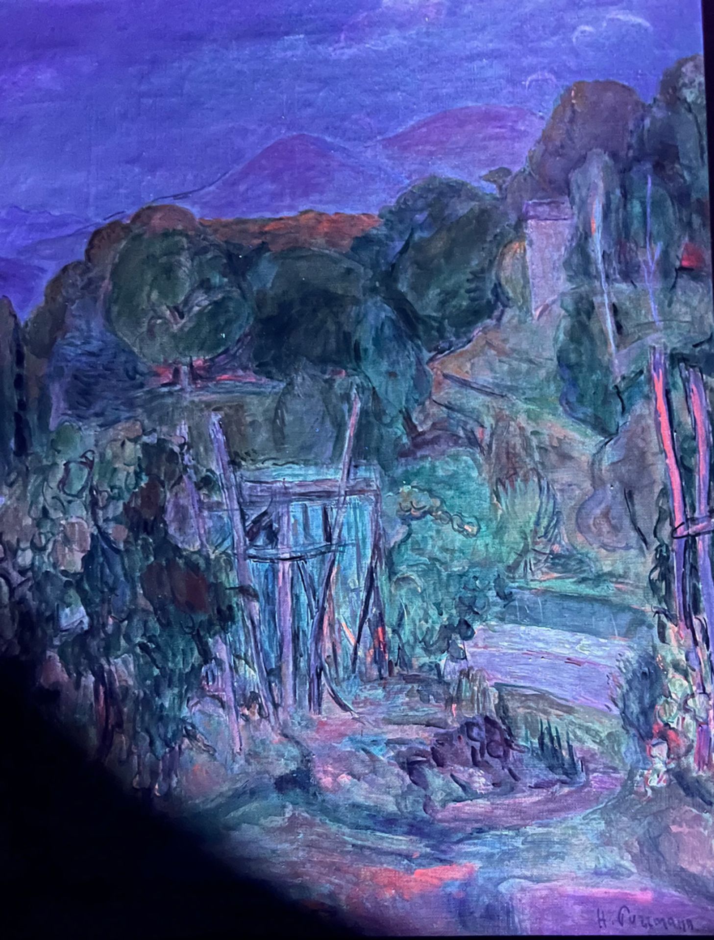 Hans Purrmann (1880-1966), Italienische Landschaft mit Blick auf Häuser, einen verwunschenen Garten, - Bild 8 aus 11