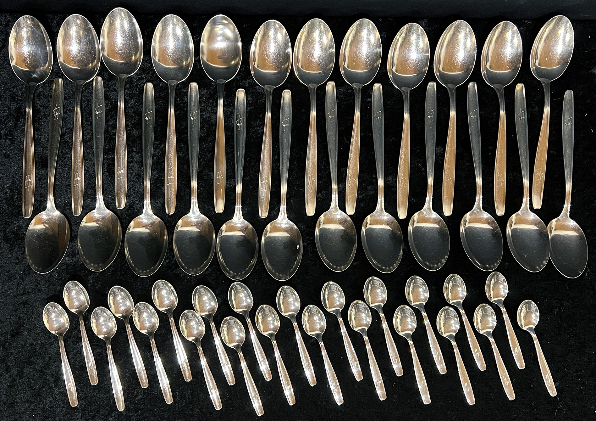 Umfangreiches Silberbesteck, Fa. Auerhahn, 925 Sterling Silber, fast komplett für 24 Personen, ca - Image 5 of 12