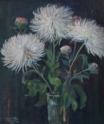 Carl Maria Fell, Stillleben mit Chrysanthemen. Signiert, Öl/Lwd, 61 x 50 cm. Carl Maria Fell,