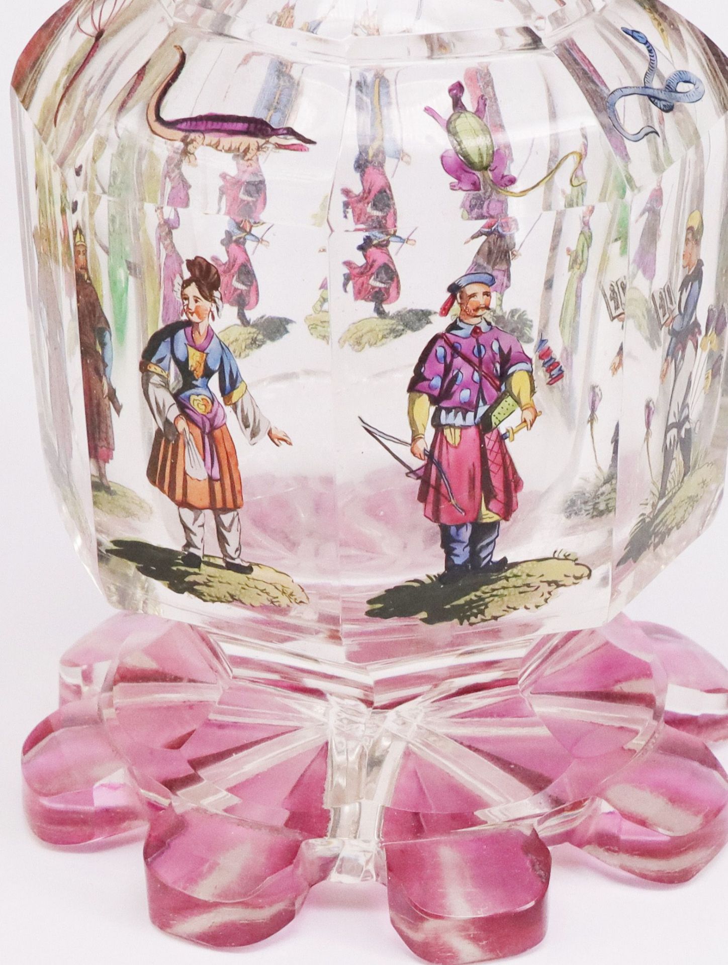 Glas-Konvolut, überw. 19. Jh., Sammlungsauflösung: Pokalglas aus annagelbem Uranglas, geschliffen, - Image 5 of 10