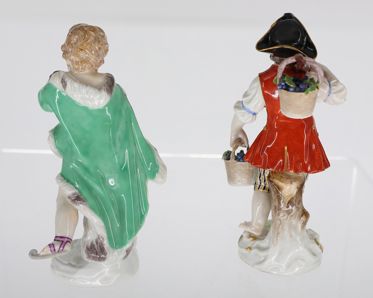 Konvolut 3 KPM und 2 Meissen Figuren: 3 x KPM Figuren, Paar figürliche Salièren/Gewürzgefäße, KPM - Image 5 of 7