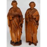 Apostel Petrus und Paulus, Holz, 18./19. Jh., Tirol, H 90 und 94 cm. Apostles Peter and Paul,