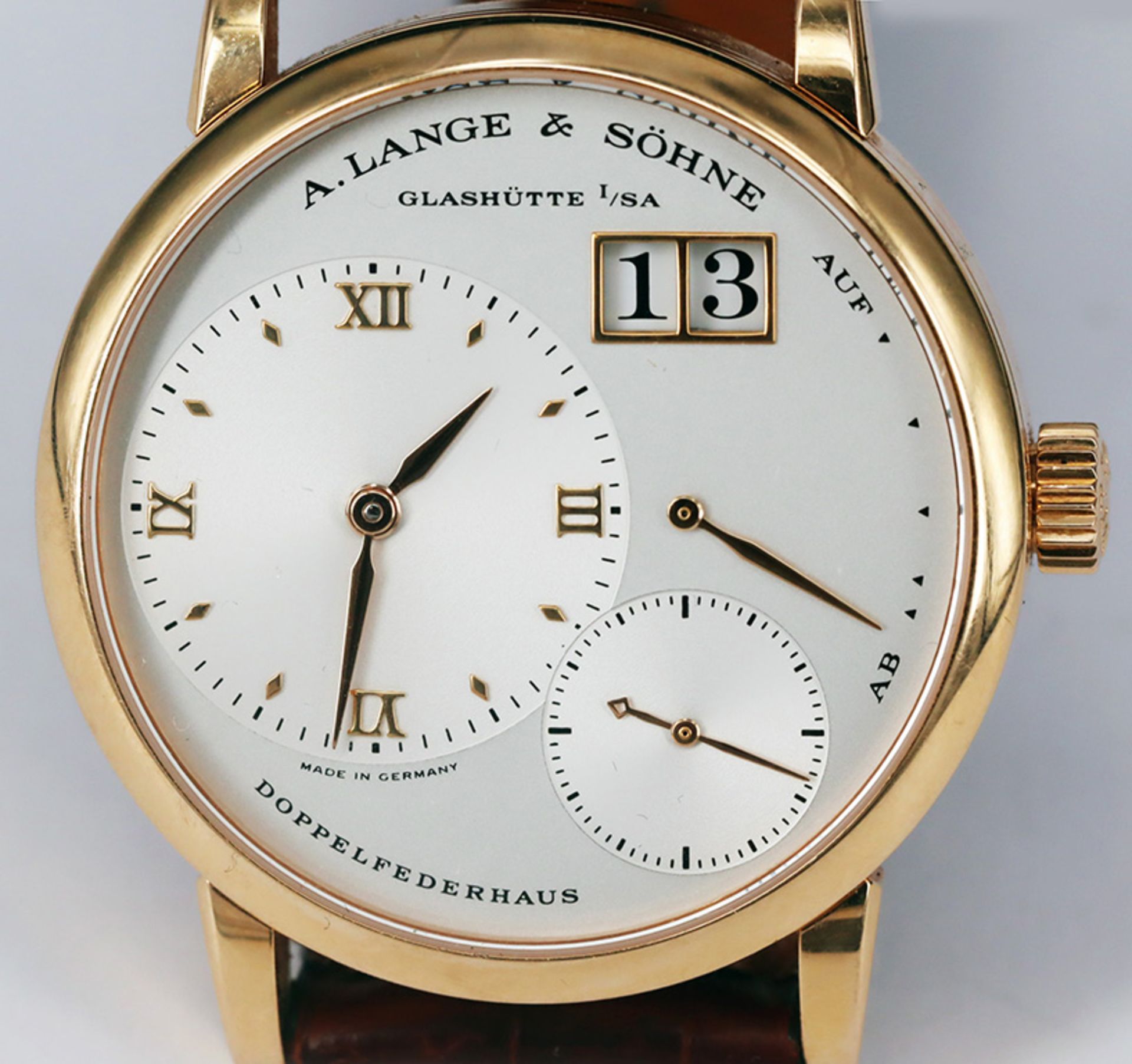 Lange und Söhne, Glashütte I/SA, Herrenarmbanduhr, 750er Roségold