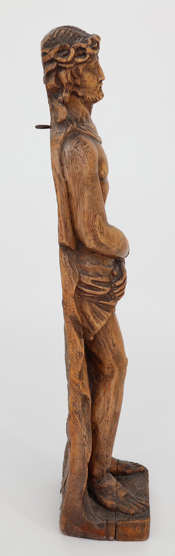 Christus, Holz, 19. Jh., Geißelung Christi, H 49,5 cm. Christ, wood, 19th century, flagellation of - Bild 5 aus 7