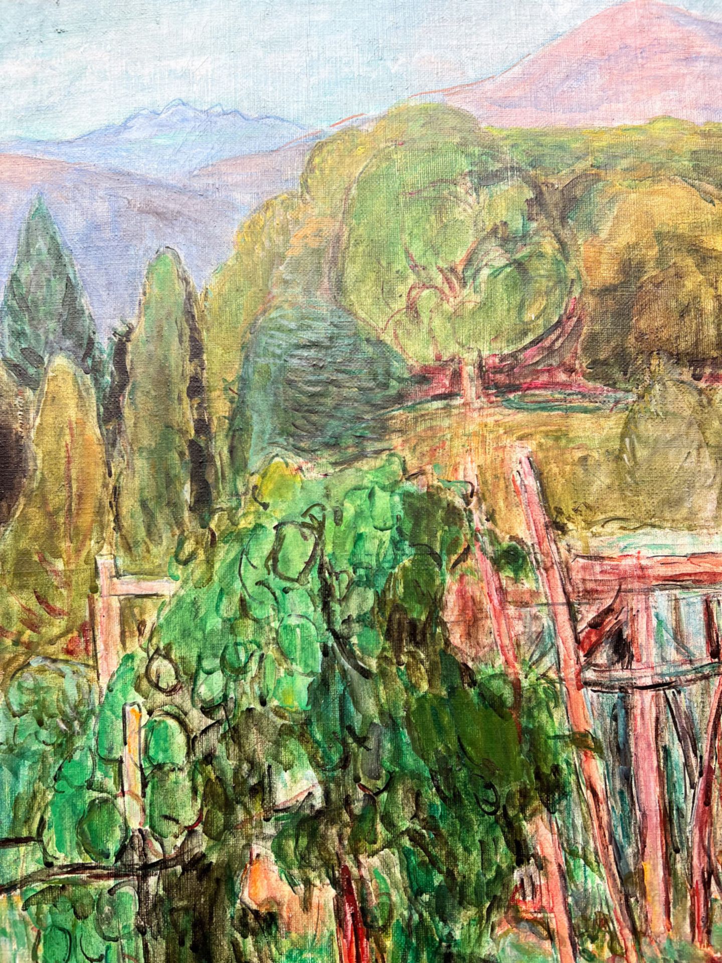 Hans Purrmann (1880-1966), Italienische Landschaft mit Blick auf Häuser, einen verwunschenen Garten, - Image 3 of 11