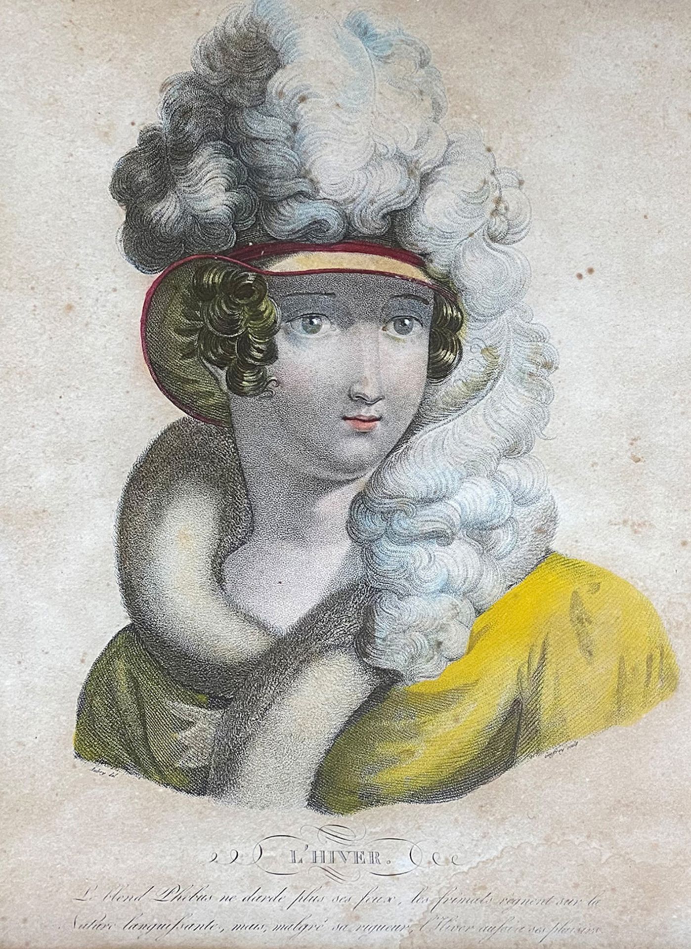 Die vier Jahreszeiten, um 1800, "Le Printemps / L'Eté / L'Automne / L'Hiver", 4 kolorierte - Bild 5 aus 5