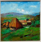Virgil DEMETRESCU DUVAL (1930-2005), Landschaft in Rumänien "Peisaj în Maramure", signiert, Öl/