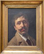 Unbekannter Maler, 19. Jh., Herrenportrait, unleserl. sign., Öl/Lwd. 32,5 x 24 cm